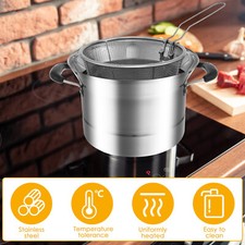 Deep Fryer Pot Stainless Steel Fryer Pot with Strainer Basket and Handle LWi,. Fryers price