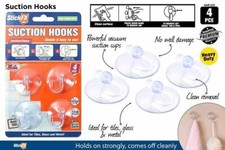 4 x Suction Cup Plastic Hooks 4cm Bathroom Holder Hanger Glass Wall Window 1KG Bathroom Hooks price