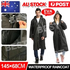 EVA Black Adults Poncho Hooded Raincoat With Drawstrings Long-Sleeved Waterproof Raincoat & Poncho (Outdoor) price