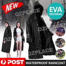 EVA Black Adults Poncho Hooded Raincoat With Drawstrings Long-Sleeved Waterproof Raincoat & Poncho (Outdoor) price