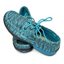 TWISTED X Moccasin Boat Shoes Women’s US 5.5M statement Aqua Hippie Boho Bold Women's Boat Shoes price