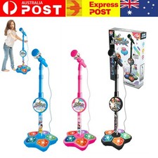Musical Microphone with Stand Children's Karaoke Mic Flashing Light Singing Toys Karaoke Microphone price