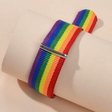 Colourful Woven Bracelet with Belt Buckle Closure Stylish Vibrant Leather Band Ethnic Bracelet price