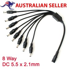 DC 1 to 8 CCTV Camera Power Splitter Cable 5.5x2.1mm 12V 8 Way Security for DVR Security Camera Cable price
