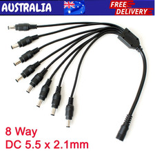 DC 1 to 8 CCTV Camera Power Splitter Cable 5.5x2.1mm 12V 8 Way Security for DVR Security Camera Cable price