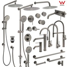 WELS Gun Metal Basin Mixer Kitchen Sink Tap Spout Shower Head Rail Holder Hook Taps price