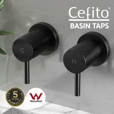 Cefito Bathroom Tap Shower Twin Tap Faucet Basin Sink Bath Swivel Black Taps price
