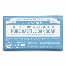 Dr. Bronner's Pure-Castille Baby Unscented Bar Soap 140g Baby Soap price