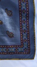 Gucci Blue Silk Scarf Scarf price