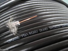RG6 QUAD SHEILD COAX CABLE DIGITAL FOR HD TV & SATELLITE PER METRE Satellite Cable price