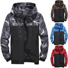 Men Cycling Baseball Waterproof Camo Jacket Outdoor Hooded Rain Coat Outwear AU Vest (Outdoor) price