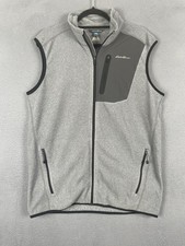 Eddie Bauer First Ascent Vest Mens M Gray Fleece Full Zip Outdoors Hiking Vest (Outdoor) price