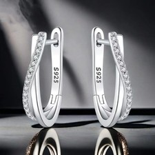 1Pair 925 Silver Star Twisted Hoop Earrings – Versatile Jewelry Gift for Women Diamond Earrings price