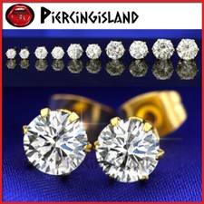 18K GOLD GF SILVER CT SIGNITY DIAMOND MENS LADY GIRL CRYSTAL ROUND STUD EARRINGS Diamond Earrings price