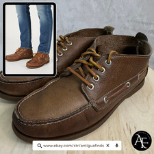 SPERRY Men's Boat Shoes Size 9M Brown Leather Chukka Hi-Top Boots Top-Siders Men's Boat Shoes price