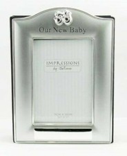 Frame / Album, Silver Plated, Our New Baby,  Holds 73 Prints, New, Boxed, FS953 Baby Photo Frame-Album price