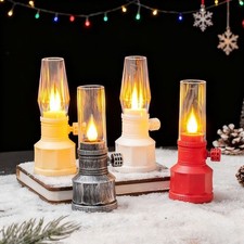 Battery Operated Flameless Oil Lamp Clear Table Lantern  Christmas Decoration Decorative Lantern price