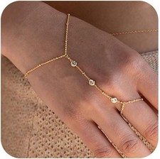 Hand Chain Bracelet 14K Plated Gold Bracelet Stack Finger Ring for Women Adjusta Shahmeran Bracelet price