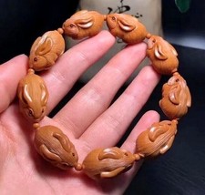 Olive Nut Carved Rabbit Beads Bracelet Hand Chain Shahmeran Bracelet price