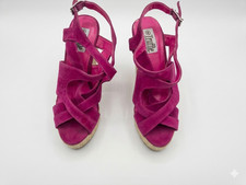 Lightly Used Truffle Size 4 Hot Pink Wedge Sandals Wedge Heels price