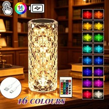 LED Crystal Table Lamp RGB Color Diamond Rose Night Light Bar USB Rechargeable Baby Room Table Lamp price