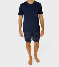 MENS size M Navy white dog outlines summer premium pyjamas pjs Mantaray  NEW Men's Pyjamas price