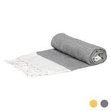 Turkish Cotton Towel - Zig Zag Beach Bath Gym Spa Hammam Peshtemal Throw Grey Peshtemal Towel price