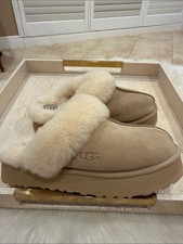UGG Women's Suede Slip-On mules in Tan and Cream Slippers price