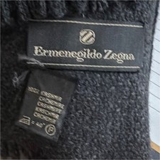 Ermenegildo Zegna Men's Deep Charcoal Solid Cashmere Rectangle Scarf with Fringe Men's Scarf price