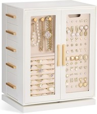 Rotating 360° Jewelry Box, Clear Window Jewellery Storage for Earrings Bracelets Jewellery Boxes price