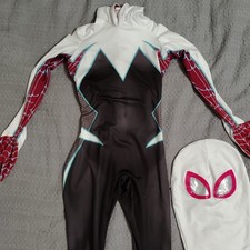 Spider-Man Ghost spider Hooded Stretch Bodysuit Costume White Size M girls/women Inner Bodysuit price