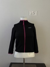 Lands’ End Girls S 6-7 Black Pink Full Zip Fleece Jacket Lightweight Coat Girls' Coat price