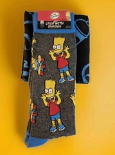New The Simpsons Bart Simpson Men’s Crew Socks Set with Bandana Shoe Size 6-12 Men's Socks Set price