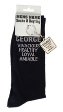 MENS NAME SOCK & KEYRING PACK ( GEORGE ) X 3 PACKS Men's Socks Set price