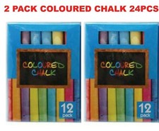 24 x Coloured Chalk Art Colouring Paint Drawing Chalks  Blackboard Chalk price