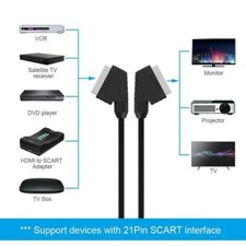 SCART Lead Cable Fully Wired 21 Pin RGB SKY TV DVD Quality SILVER 1.5M Long Scart Cable price