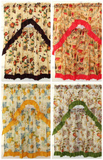 3PC Printed Kitchen Curtain Complete 36" Tier and Swag Set Luxury Home Textiles Kitchen Textile Set price