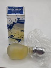 Avon Baby Hippo Cologne Bottle Full 1oz Moonwind – Vintage Figural Glass 1970s Baby Cologne price
