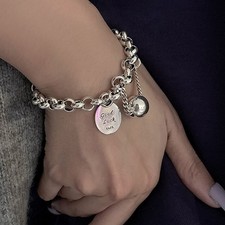 925 Silver Good Lucky Beaded Thick Chain Bracelet Adjustable Bangle Women Gifts Silver Bracelet price