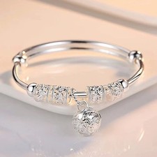 925 Sterling Silver Hollow Bell Bangle Adjustable Bracelet for Women Jewelry Silver Bracelet price