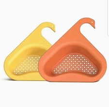 2PCS US Swan-Shape Drain Basket Kitchen Sink Sponge Holder Strainer Filter Shelf Corner Shelf & Sponge Holder price