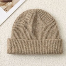 Solid Color Knit Beanie, Unisex Minimal Cuffed Warm Winter Hat with Slim Face De Unisex Beanie price