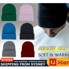 Men Women Winter Warm Knit Plain Ski Thermal Knitted BEANIE HAT Cap Unisex Bulk Unisex Beanie price