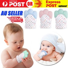 Silicone Baby Teether Teething Bite Mitten Glove Safe BPA Free Chew Dummy Toy AU Baby Gloves price