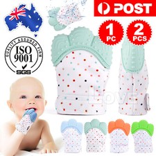 Silicone Baby Teether Teething Mitt Mitten Glove Safe BPA Free Chew Dummy Toy AU Baby Gloves price