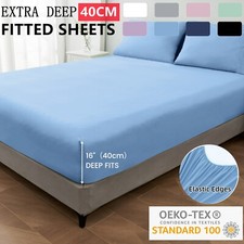 100% Pure Cotton Fitted Sheet Durable Luxury Soft Single/KS/Double/Queen King AU Baby Bed Sheet price