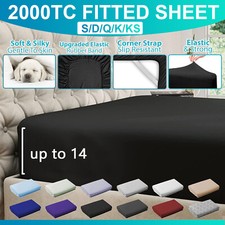 2000TC Ultra Soft Deep Fitted Sheet Single/Double/Queen/King/Super King Bed Baby Bed Sheet price