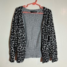 Love Always Girls Gray Leopard Print Cardigan Sweater Kids Girls' Sweater & Cardigan & Knitwear price