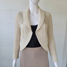Poof! Girl Knit Shrug Cardigan Cream Girls Size L/14 Women's S Cottagecore Girls' Sweater & Cardigan & Knitwear price