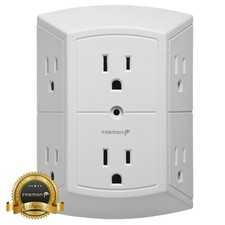 [ETL Listed] 3 Sided 6 Outlet Grounded Indoor Wall Tap Adapter AC Plug Extender Electric Kitchen Appliances (Display-Outlet) price